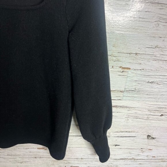 Madewell Ottoman Rib Square Neck Top black size xs - Picture 2 of 8